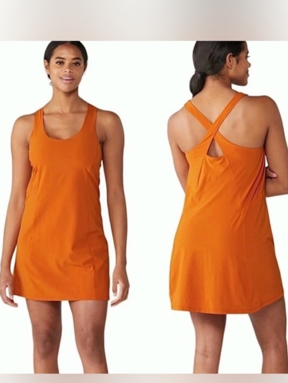REI Co-op Rust Orange Athletic Criss Cross Back Skort Dress Womens size Medium